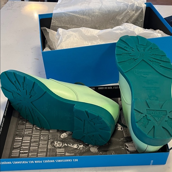 FLUEVOG BRAND NEW IN BOX WINNIE MINT GREEN SHOE women’s 9 men’s 7 - Picture 5 of 7